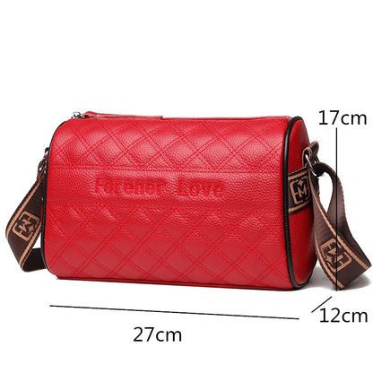 High Quality Solid Color Genuine Leather Women Shoulder Crossbody Bag 2022 Cow Leather Ladies Handbag Large Female Messenger Sac