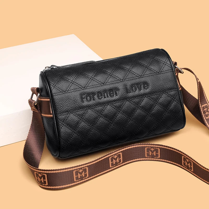 High Quality Solid Color Genuine Leather Women Shoulder Crossbody Bag 2022 Cow Leather Ladies Handbag Large Female Messenger Sac