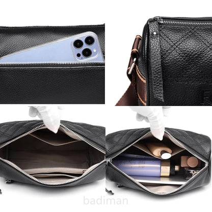 High Quality Solid Color Genuine Leather Women Shoulder Crossbody Bag 2022 Cow Leather Ladies Handbag Large Female Messenger Sac