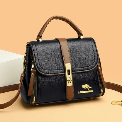 High Quality Solid Color Leather Shoulder Messenger Bags for Women 2022 Large Capacity Ladies Handbag Brand Female Crossbody Sac
