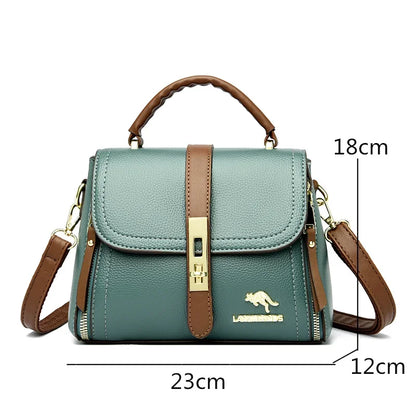 High Quality Solid Color Leather Shoulder Messenger Bags for Women 2022 Large Capacity Ladies Handbag Brand Female Crossbody Sac
