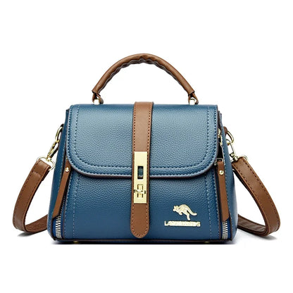 High Quality Solid Color Leather Shoulder Messenger Bags for Women 2022 Large Capacity Ladies Handbag Brand Female Crossbody Sac