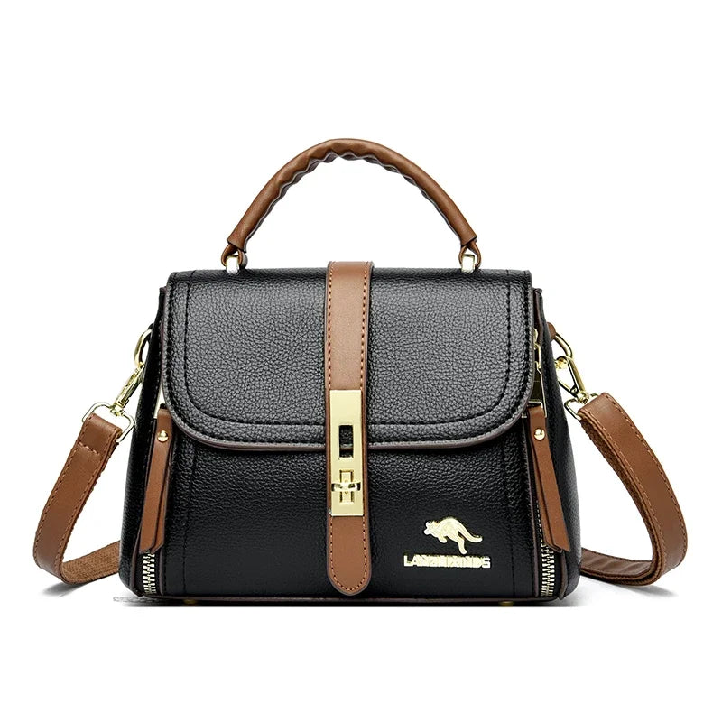 High Quality Solid Color Leather Shoulder Messenger Bags for Women 2022 Large Capacity Ladies Handbag Brand Female Crossbody Sac