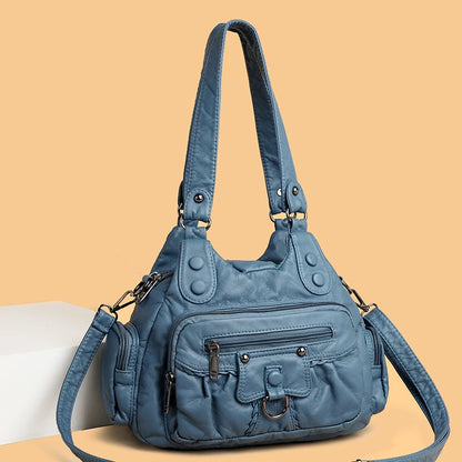 High Quality Solid Color Leather Women's Shoulder Crossbody Bags Luxury Women Handbags 2023 Designer Female Messenger Tote Sac
