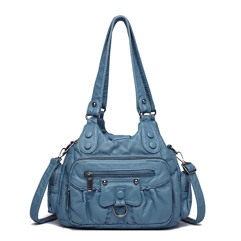 High Quality Solid Color Leather Women's Shoulder Crossbody Bags Luxury Women Handbags 2023 Designer Female Messenger Tote Sac
