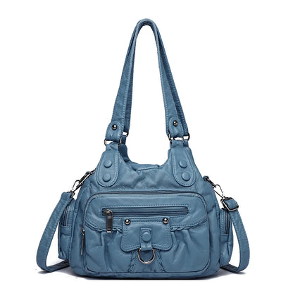 High Quality Solid Color Leather Women's Shoulder Crossbody Bags Luxury Women Handbags 2023 Designer Female Messenger Tote Sac