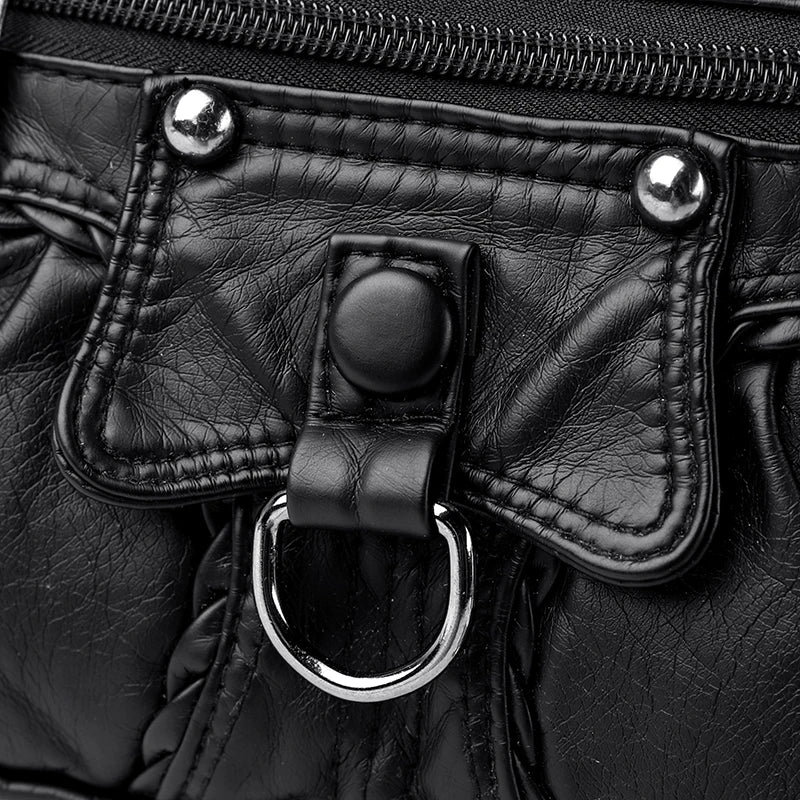 High Quality Solid Color Leather Women's Shoulder Crossbody Bags Luxury Women Handbags 2023 Designer Female Messenger Tote Sac