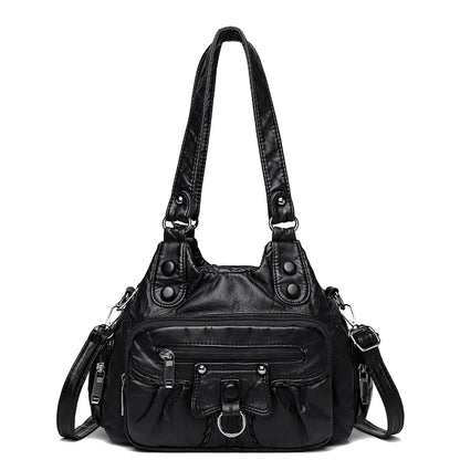 High Quality Solid Color Leather Women's Shoulder Crossbody Bags Luxury Women Handbags 2023 Designer Female Messenger Tote Sac