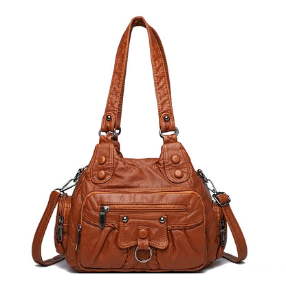 High Quality Solid Color Leather Women's Shoulder Crossbody Bags Luxury Women Handbags 2023 Designer Female Messenger Tote Sac