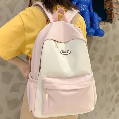 High Quality Solid Color Women Backpack Cool Men Travel Bookbag Large Capacity School Bag Teenagers Cute Mochila