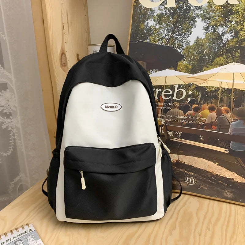 High Quality Solid Color Women Backpack Cool Men Travel Bookbag Large Capacity School Bag Teenagers Cute Mochila