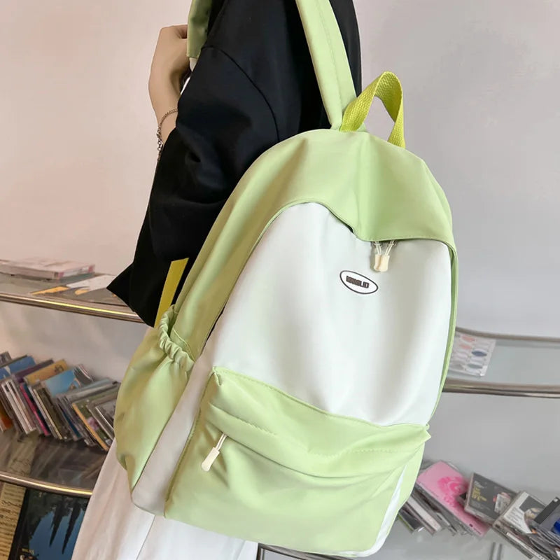 High Quality Solid Color Women Backpack Cool Men Travel Bookbag Large Capacity School Bag Teenagers Cute Mochila