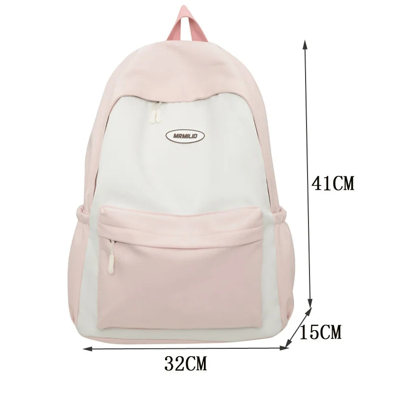 High Quality Solid Color Women Backpack Cool Men Travel Bookbag Large Capacity School Bag Teenagers Cute Mochila
