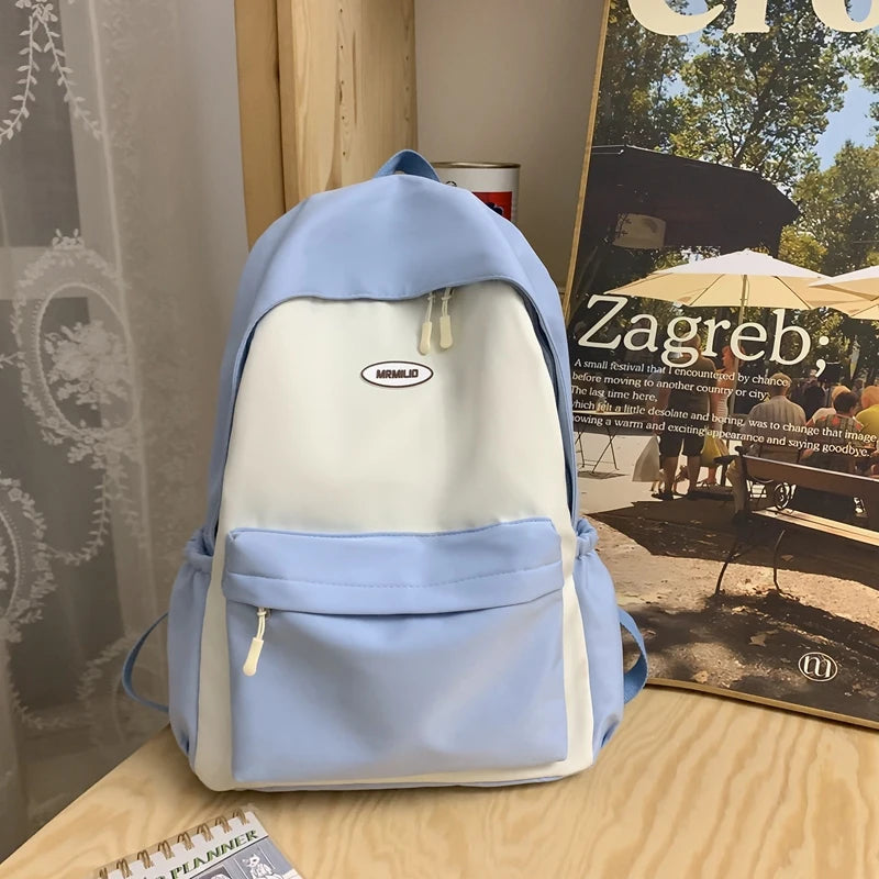 High Quality Solid Color Women Backpack Cool Men Travel Bookbag Large Capacity School Bag Teenagers Cute Mochila