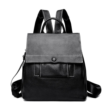 High Quality Solid Genuine Leather Shoulder Backpacks For Women 2023 Luxury Cow Leather Ladies Handbags Fashion Women's Backpack