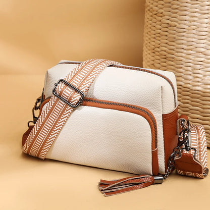 High Quality Solid Genuine Leather Women's Tote bag Handbag Luxury Cow Leather Women Shoulder Crossbody Bag Female Messenger Sac