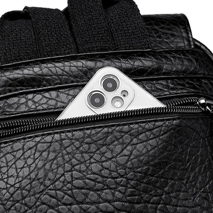 High Quality Stone Pattern Soft Leather Women Backpacks Large Capacity Book School Bags Teenage Girls Sac A Dos Travel Back Pack