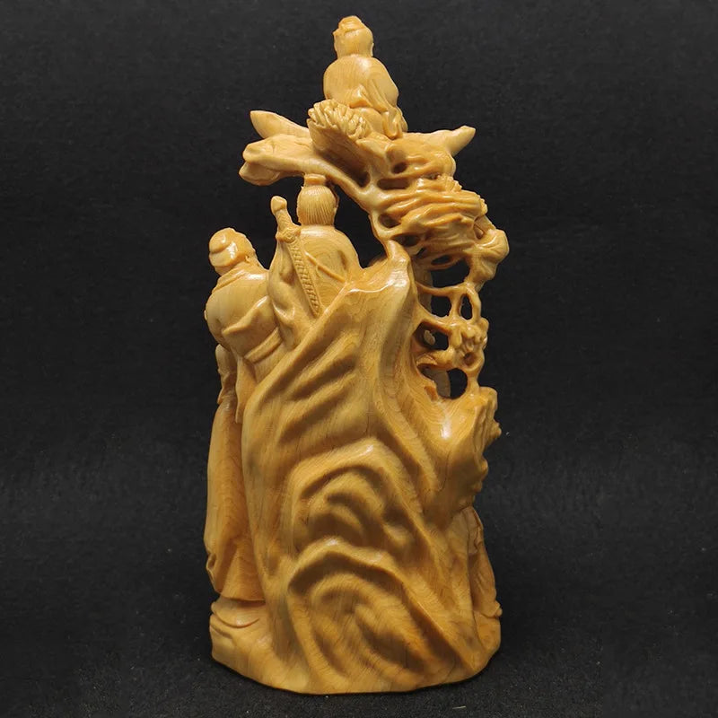 High Quality Thuja Wood Eight Immortals Crossing The Sea  Wooden TV Characters Ornament Home Living Room Decor