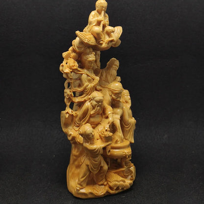 High Quality Thuja Wood Eight Immortals Crossing The Sea  Wooden TV Characters Ornament Home Living Room Decor
