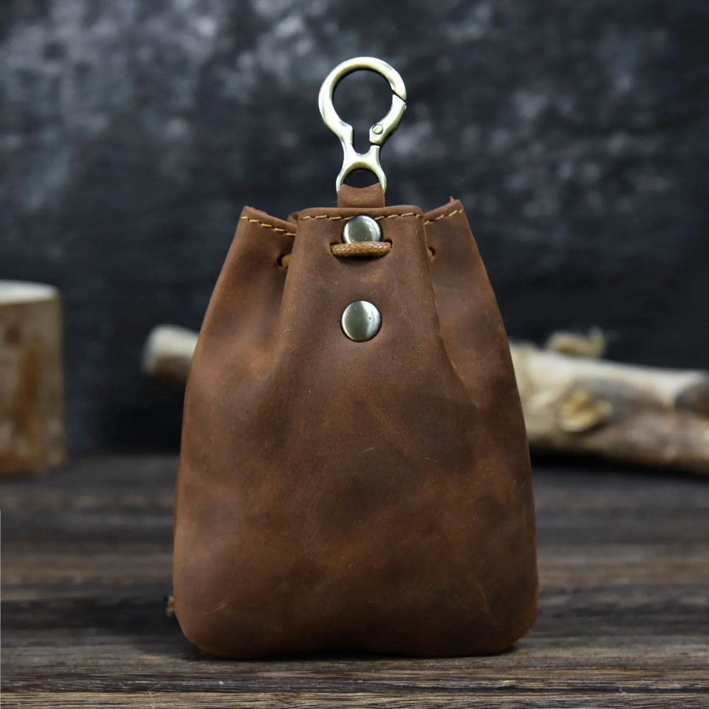 High Quality Top Granin Leather Creative Drawstring Coin Pouch Small Card s Women Wallet for Men