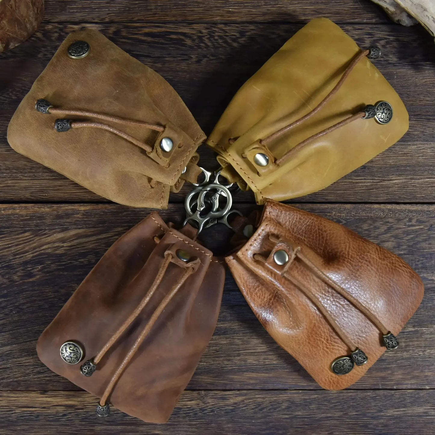 High Quality Top Granin Leather Creative Drawstring Coin Pouch Small Card s Women Wallet for Men