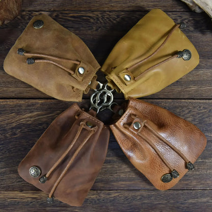 High Quality Top Granin Leather Creative Drawstring Coin Pouch Small Card s Women Wallet for Men