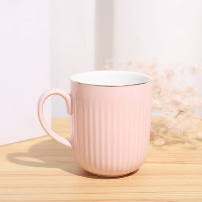 High Quality Vertical Stripe Ceramic Mug Coffee Tea Cups of Coffee Couple Gift Original Mugs Free Shipping Cup for Tea Drinkware