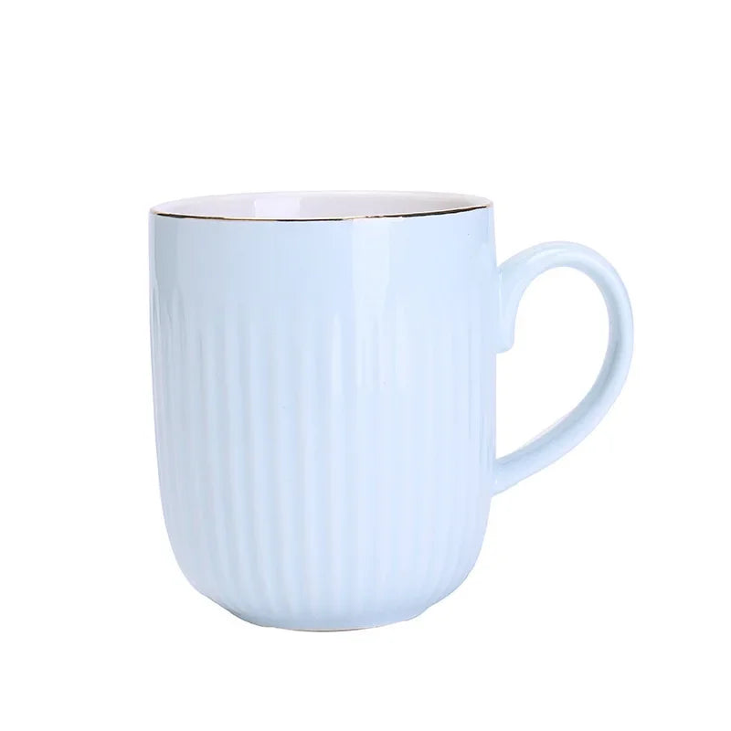 High Quality Vertical Stripe Ceramic Mug Coffee Tea Cups of Coffee Couple Gift Original Mugs Free Shipping Cup for Tea Drinkware