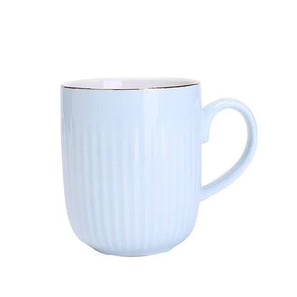 High Quality Vertical Stripe Ceramic Mug Coffee Tea Cups of Coffee Couple Gift Original Mugs Free Shipping Cup for Tea Drinkware