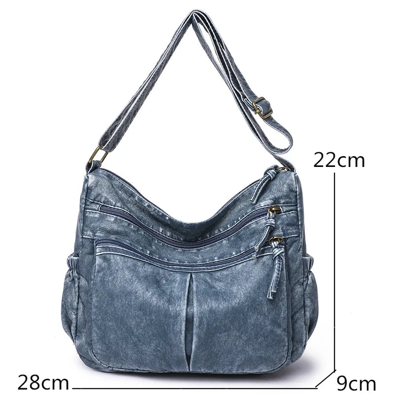 High Quality Washed Leather Shoulder Crossbody Bag For Women 2023 Vintage Ladies Handbags Luxury Trend Female Messenger Tote Sac