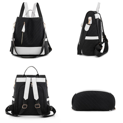 High Quality Waterproof PU Leather Women Backpack Anti-theft Back Zipper Ladies Schoolbag Casual Travel Single Shoulder Backpack