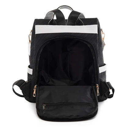 High Quality Waterproof PU Leather Women Backpack Anti-theft Back Zipper Ladies Schoolbag Casual Travel Single Shoulder Backpack