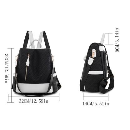High Quality Waterproof PU Leather Women Backpack Anti-theft Back Zipper Ladies Schoolbag Casual Travel Single Shoulder Backpack