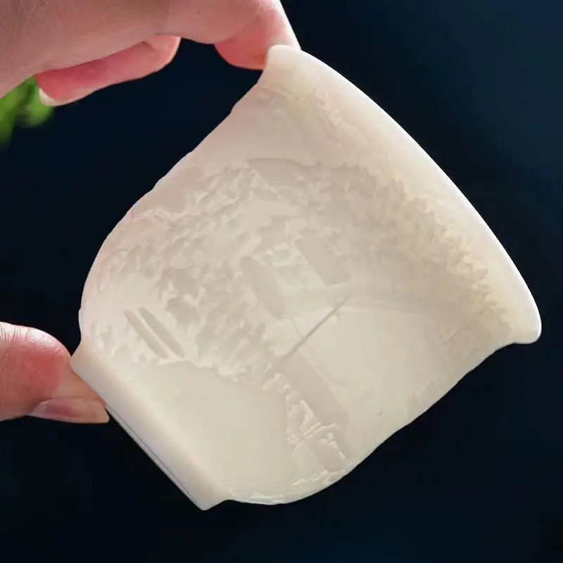 High Quality White Bone China Tea Cup Goat Fat Jade Ceramic Tea Cup Teacup Cute Cups and Mugs Japanese Mug Jingdezhen Teacups