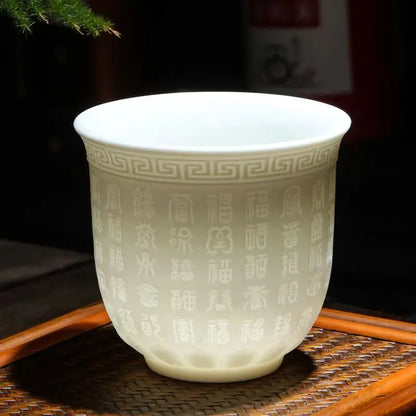 High Quality White Bone China Tea Cup Goat Fat Jade Ceramic Tea Cup Teacup Cute Cups and Mugs Japanese Mug Jingdezhen Teacups