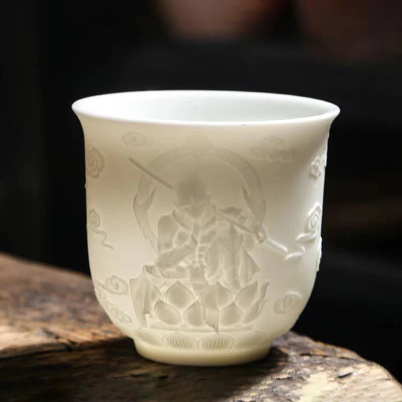 High Quality White Bone China Tea Cup Goat Fat Jade Ceramic Tea Cup Teacup Cute Cups and Mugs Japanese Mug Jingdezhen Teacups