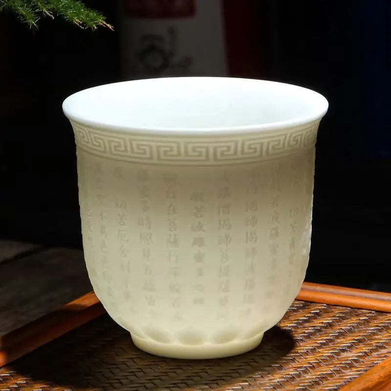 High Quality White Bone China Tea Cup Goat Fat Jade Ceramic Tea Cup Teacup Cute Cups and Mugs Japanese Mug Jingdezhen Teacups