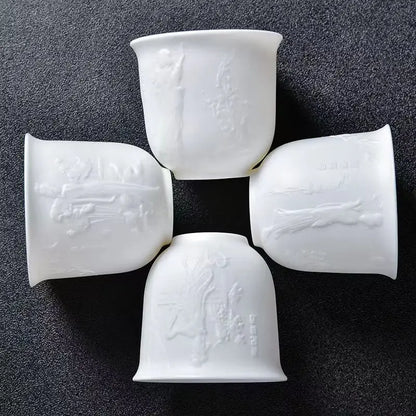 High Quality White Bone China Tea Cup Goat Fat Jade Ceramic Tea Cup Teacup Cute Cups and Mugs Japanese Mug Jingdezhen Teacups