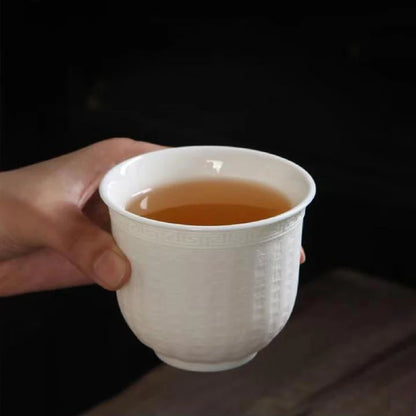 High Quality White Bone China Tea Cup Goat Fat Jade Ceramic Tea Cup Teacup Cute Cups and Mugs Japanese Mug Jingdezhen Teacups