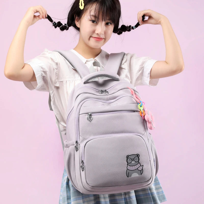 High Quality Woman Backpack Fashion Schoolbag For teenage Girls boys Multi-pocket Rucksack 2023 New