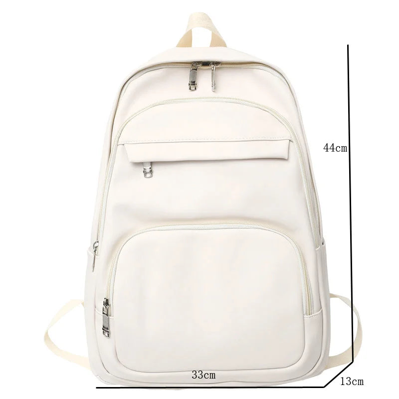 High Quality Woman Backpack Leather Rucksack Women's Knapsack Multi-pocket Bagpacks School Bags for Teenage Girls Boys Mochila