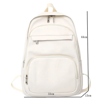 High Quality Woman Backpack Leather Rucksack Women's Knapsack Multi-pocket Bagpacks School Bags for Teenage Girls Boys Mochila