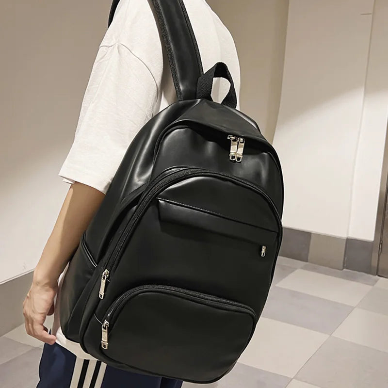 High Quality Woman Backpack Leather Rucksack Women's Knapsack Multi-pocket Bagpacks School Bags for Teenage Girls Boys Mochila