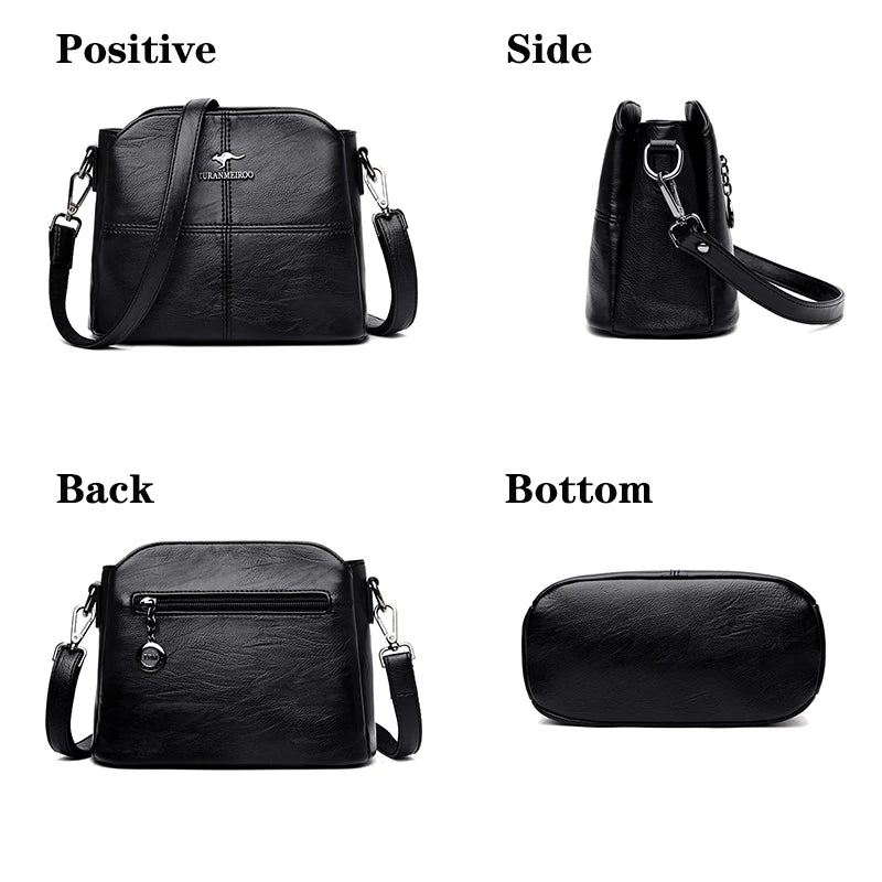 High Quality Woman Messenger Bag Luxury Soft Leather Handbag and Purses Women's Bags Designer Famous Brand Female Shoulder Totes