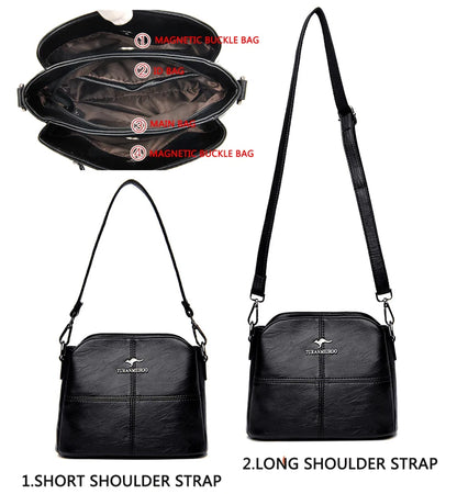 High Quality Woman Messenger Bag Luxury Soft Leather Handbag and Purses Women's Bags Designer Famous Brand Female Shoulder Totes