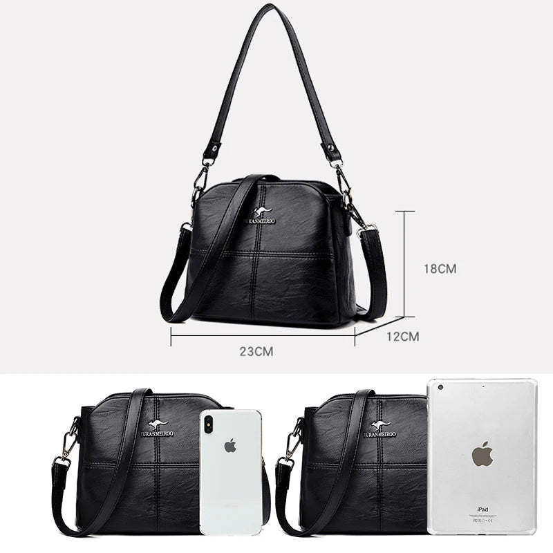 High Quality Woman Messenger Bag Luxury Soft Leather Handbag and Purses Women's Bags Designer Famous Brand Female Shoulder Totes
