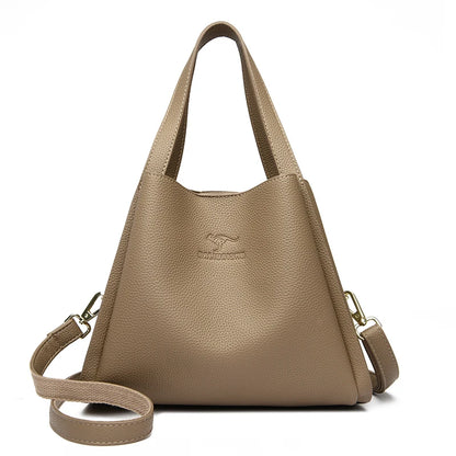 High Quality Women Tote Bags Luxury Designer Solid Color Handbags Soft Leather Shoulder Bag Large Capacity Shopping HandBag Sac