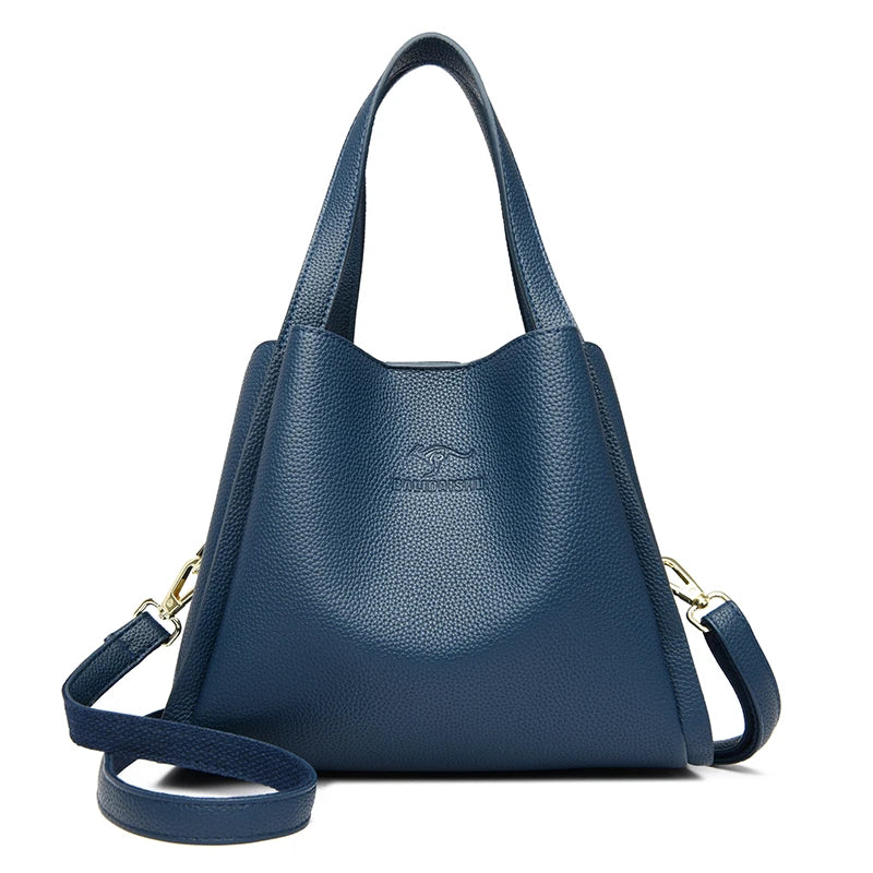 High Quality Women Tote Bags Luxury Designer Solid Color Handbags Soft Leather Shoulder Bag Large Capacity Shopping HandBag Sac