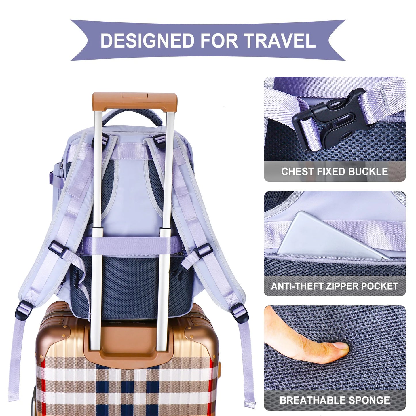 High Quality Women Travel Backpack for Teenager School Bag Large Capacity Carry On Backpack 17inch Airplane Cabin Travel Bags