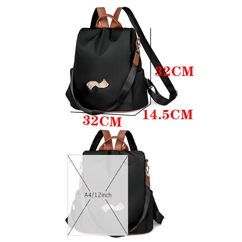 High Quality Women's Backpacks Fashion Nylon Cloth School Bags Large Capacity Travel Back Exquisite Hardware Design Backpack